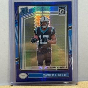 2024 Xavier Legette Rated Rookie Blue Wave Panini Donruss Optic Prizm. Mint